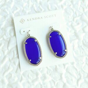 ❤️ Kendra Scott Elle Silver Cobalt Cat's Eye Earrings ❤️
